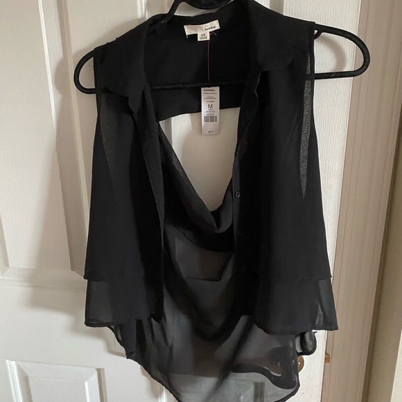 Garage Tops - black chiffon blouse